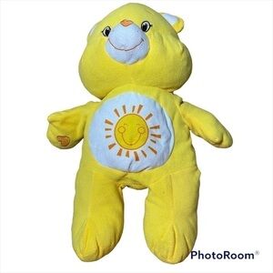 Care Bears Jumbo Funshine Pillow Plush Stuffed Animal Yellow Large Vintage